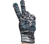 Перчатки R2R х/б с пвх, 10 класс, 6 нитей, графит, 100 шт 13173