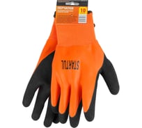 Утепленные акриловые перчатки с ворсом STARTUL латексное рельефное покрытие, 10 р-р ST7127-10