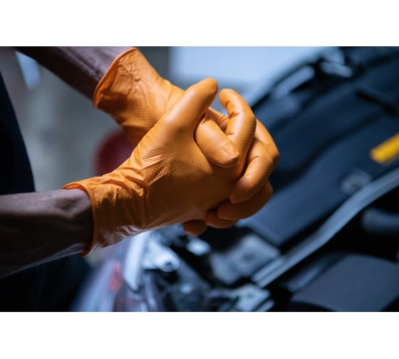 Ультрапрочные нескользящие нитриловые перчатки Jeta Safety 0,15мм,, 25пар ,размер 8/M, 050NATRIX-OR-08-M