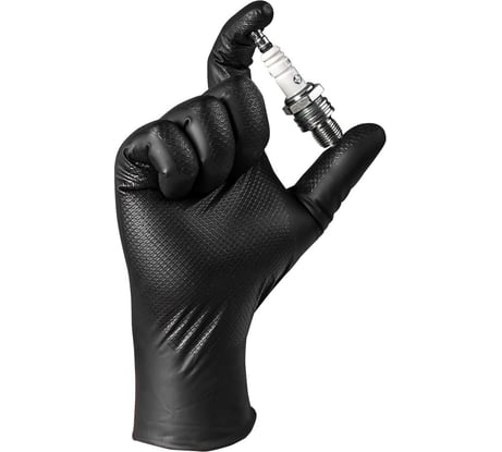 Ультрапрочные нескользящие нитриловые перчатки Jeta Safety 50 шт (25 пар), р.L/9, 240 мм, 0,22мм, NATRIX-50BL-09
