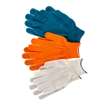 Перчатки в наборе PALISAD оранжевые, синие, белые, XL, ПВХ точка, р.XL 67853