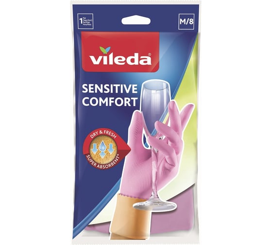 Перчатки для деликатных работ Vileda Sensitive Comfort M 105393