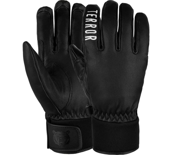 Перчатки TERROR leather gloves black, размер M, черные 4665308791478
