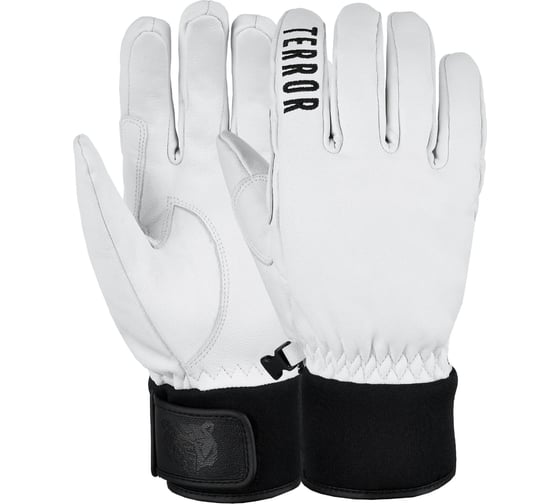 Перчатки TERROR leather gloves white, размер L, белые 4665308791553