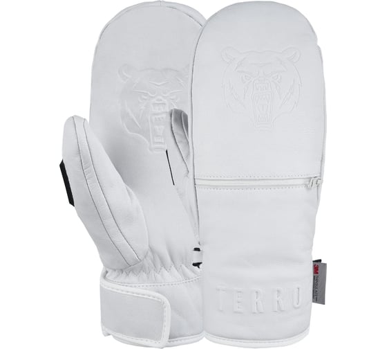 Варежки TERROR leather mitten white, размер L, белые 4665308791232