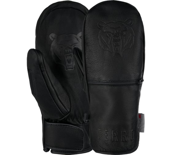 Варежки TERROR leather mitten black, размер M, черные 4665308791515