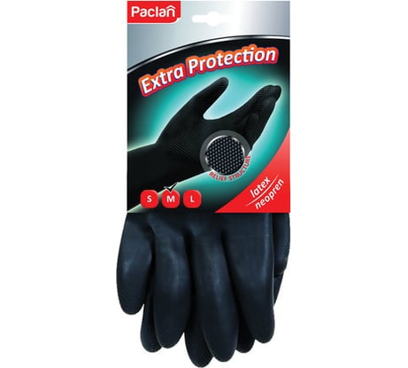 Неопреновые хозяйственные перчатки PACLAN Extra Protection размер L 407750 606353