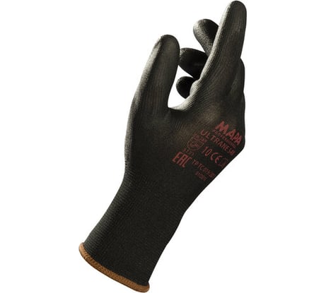 Нейлоновые перчатки MAPA Ultrane 548 покрытие полиуретан, размер 8, черные 606274