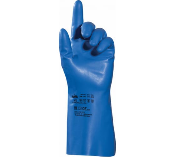 Нитриловые перчатки MAPA Optinit/Ultranitril 472 комплект 10 пар, размер 9, синие 606251 1