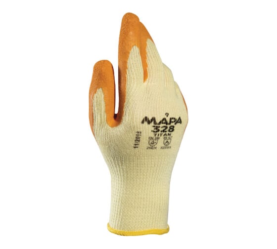 Перчатки MAPA Enduro/Titan 328, покрытие из натурального латекса, размер 9, оранжевые/желтые 606284 1