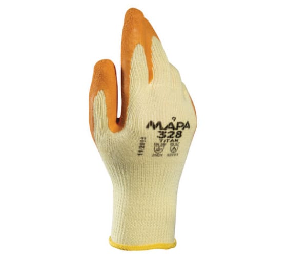 Перчатки MAPA Enduro/Titan 328, покрытие из натурального латекса, размер 8, оранжевые/желтые 606283 1