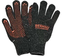 Двойные утепленные полушерстяные перчатки Berhau black 102034