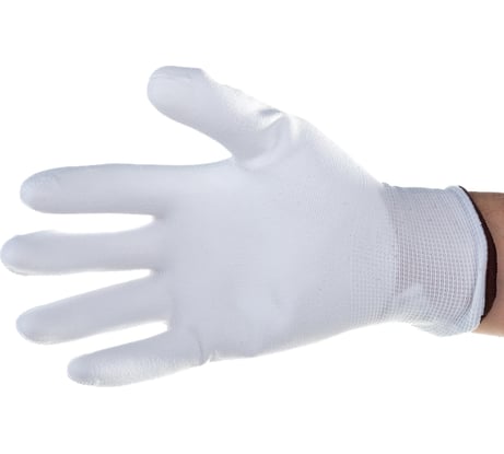 Полиамидные перчатки с полиуретановым покрытием Delta Plus цвет белый р.8 VE70208