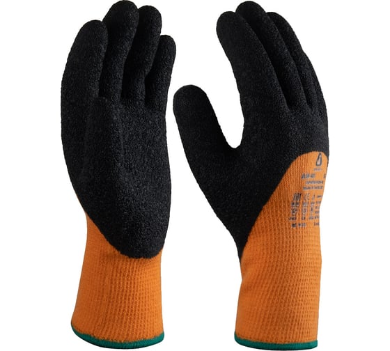 Утепленные акриловые перчатки с начесом Jeta Safety с латексным покрытием 3/4, размер 9/L JLW-401-L