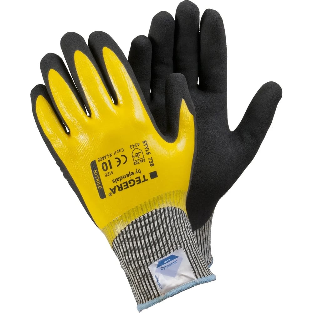 Перчатки TEGERA для защиты от порезов, полностью нитриловое покрытие, р ...