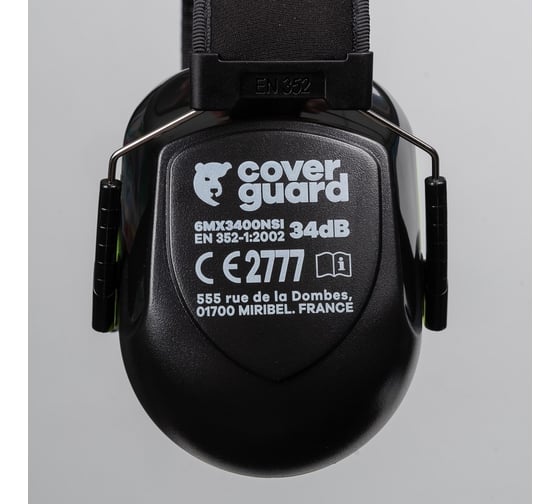 Наушники COVERGUARD 6MX3000NSI черные с желтым 6MX3000NSI