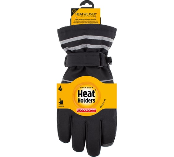 Мужские термоперчатки Heat Holders WORCFORCE REFLECTIVE, L/XL, black BSGH105LXBLK
