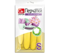 Латексные хозяйственные перчатки с хлопковым напылением Grifon р. S Б0040121