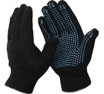 Перчатки ООО ЛидерТекс 7.5 класс, 7 нитей, черные, с ПВХ, упаковка 200 пар 4570000000035