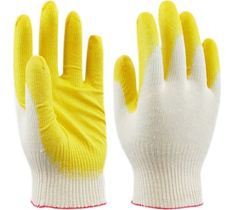 Трикотажные перчатки ООО ЛидерТекс с 1-ым латексным обливом, упаковка 300 пар 4570000000233