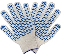 Трикотажные перчатки ПРОМПЕРЧАТКИ с ПВХ "волна", 6 нитей, 10 класс, белые, 10 пар в упаковке ПП-27610/10