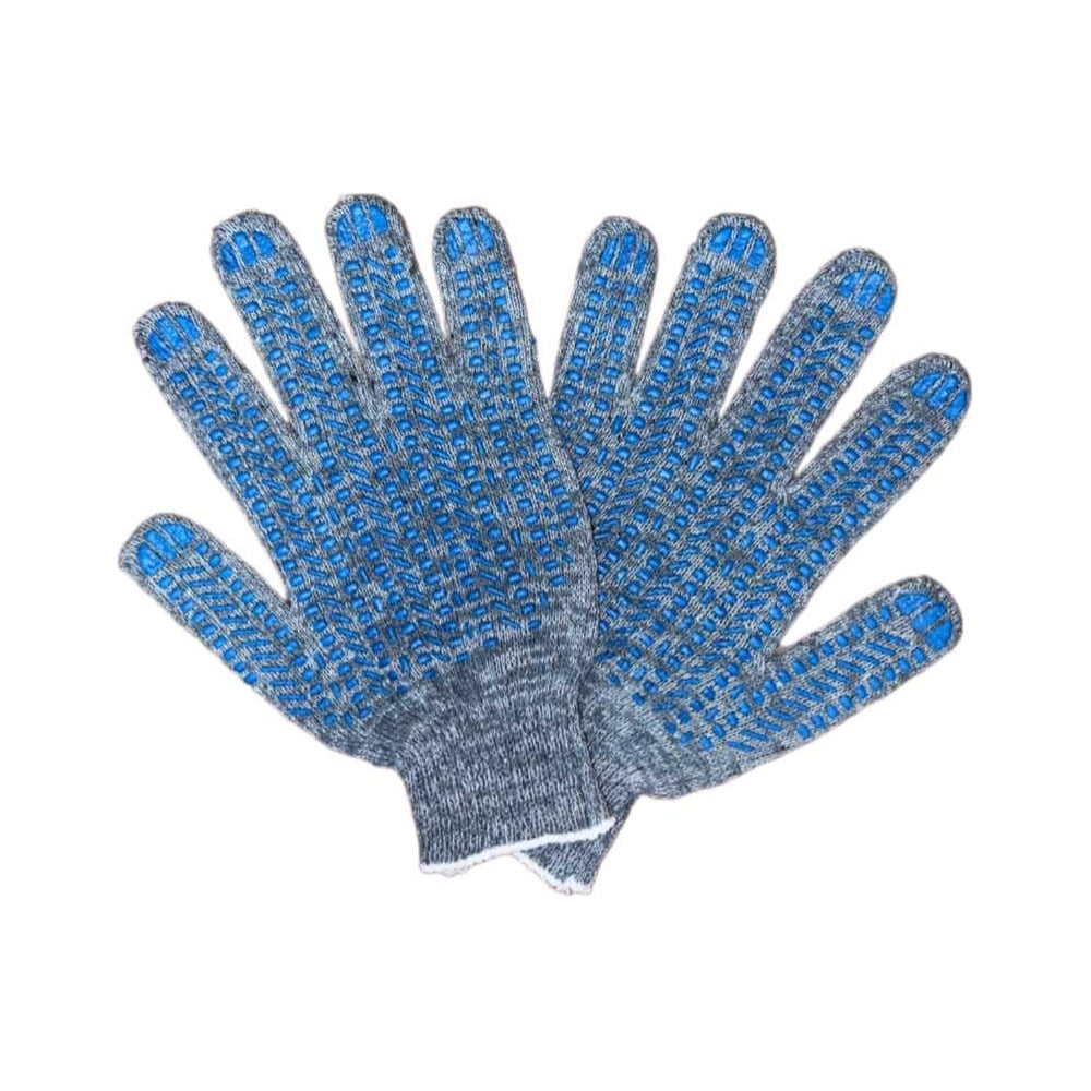 Трикотажные перчатки ПРОМПЕРЧАТКИ с ПВХ "протектор", 4 нити, 10 класс ...