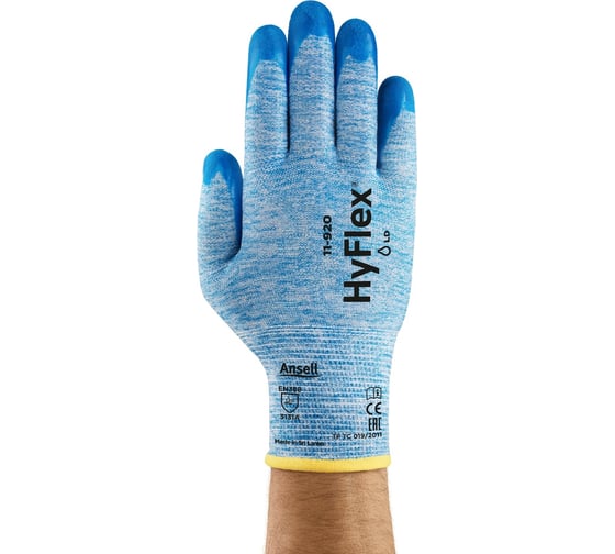 Перчатки маслоотталкивающие от механических повреждений Ansell HyFlex 11-920, размер 8 11-920-8 1