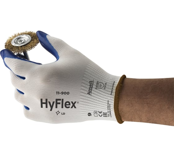 Перчатки маслоотталкивающие от механических повреждений Ansell HyFlex 11-900, размер 7 11-900-7