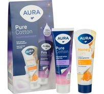 Подарочный набор крем для рук AURA pure cotton крем для рук питательный 75 мл и крем для рук ночной 75 мл 1867547