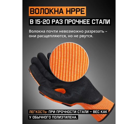 Противоударные антипорезные перчатки Jeta Safety с нитриловым покрытием, р.11/XXL JCN-501-XXL