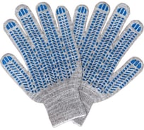 Перчатки трикотажные с пвх ПРОМПЕРЧАТКИ "протектор", 6 нитей, 10 класс, серые, 100 пар ПП-27760/100