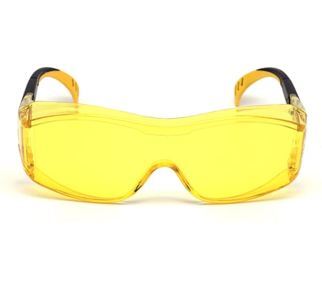 Защитные открытые очки из поликарбоната ЕЛАНПЛАСТ модель "Практик" желтые, с твердым двухсторонним незапотевающим покрытием ОЧК302KN