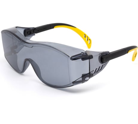 Защитные открытые очки из поликарбоната ЕЛАНПЛАСТ модель "Практик" дымчатые, с твердым двухсторонним незапотевающим покрытием ОЧК303KN