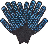 Трикотажные перчатки ПРОМПЕРЧАТКИ с ПВХ "волна", 6 нитей, 10 класс, черные, 10 пар в упаковке ПП-27915/10