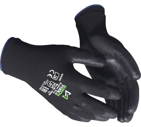 Перчатки нейлоновые с полиуретановым покрытием KROM TOOLS размер 10, синяя манжета, 12 пар 602300/1012