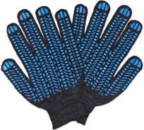 Трикотажные перчатки ПРОМПЕРЧАТКИ с ПВХ "протектор", 4 нити, 10 класс, черные, 100 пар в упаковке ПП-25210/100