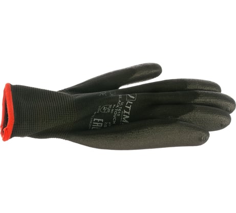 Нейлоновые перчатки с полиуретановым покрытием ULTIMA BLACK TOUCH черные ULT615/S