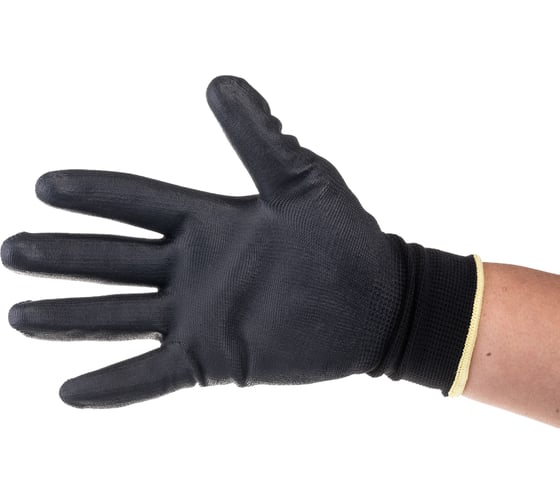 Нейлоновые перчатки с полиуретановым покрытием ULTIMA BLACK TOUCH черные ULT615/М