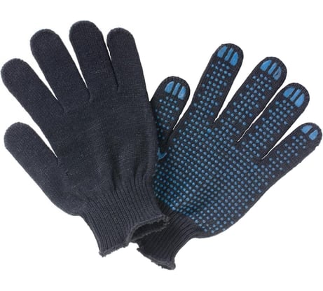 Перчатки рабочие Бибип х/б с ПВХ (точка), 10 пар BB-619