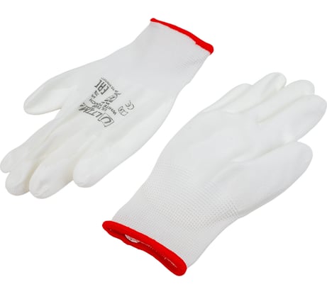 Нейлоновые перчатки с полиуретановым покрытием ULTIMA WHITE TOUCH белые ULT620/S