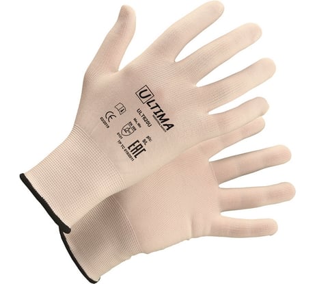 Нейлоновые перчатки без покрытия ULTIMA белые ULT620U/S