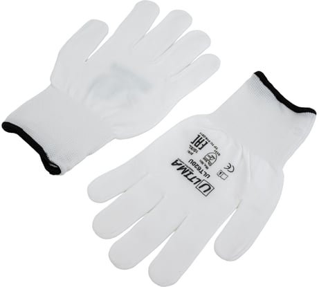 Нейлоновые перчатки без покрытия ULTIMA белые ULT620U/XL