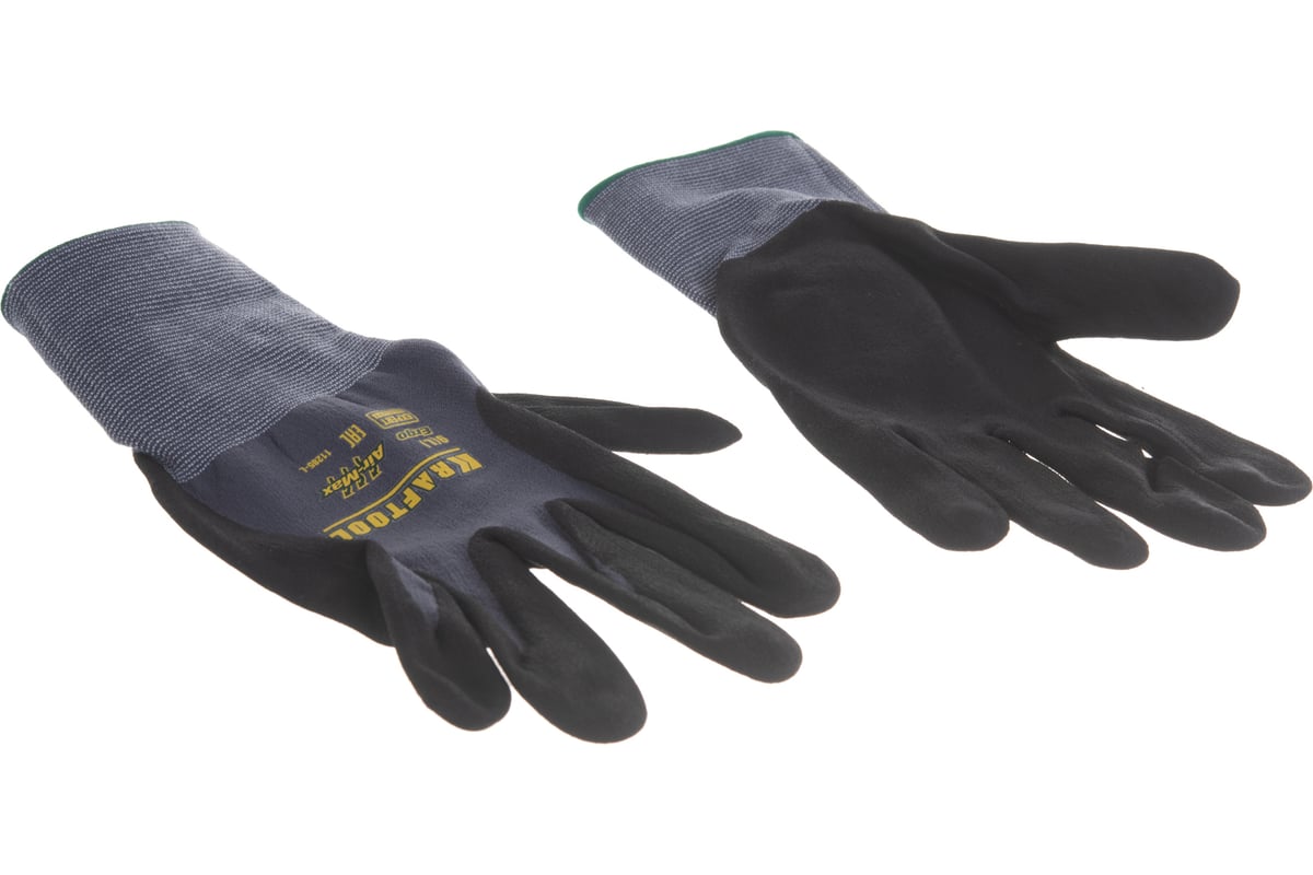 Эластичные перчатки KRAFTOOL Expert, размер L, с покрытием из .