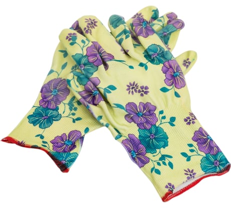 Перчатка садовая полиэфирная СВС с нитрильным покрытием для защиты от масел и нефтепродуктов OILRESIST, 33-35 гр, 15 класс, р. 8, 1 пара, цвет Анютины глазки 23-103_a