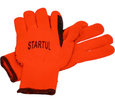 Перчатки утепленные STARTUL акриловые с ворсом, ПВХ Точка 10 р-р, ST7109-10
