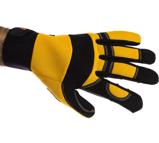 Защитные перчатки от вибрации Jeta Safety черно-желтые JAV01-10/XL