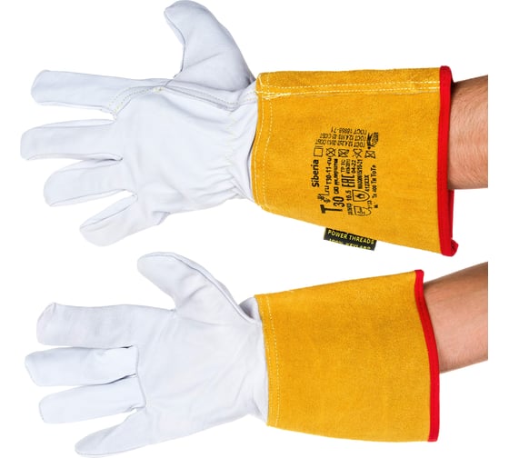 Краги сварщика 2Hands овечья кожа/спилок КРС/швы Kevlar Т30-11-ru Siberia
