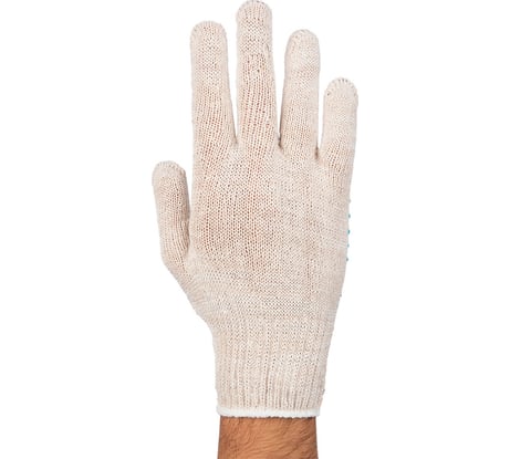 Перчатки ЛЭВ вязаные хлопчатобумажные с ПВХ покрытием, белые, 10 кл., 40-42 гр. 90453