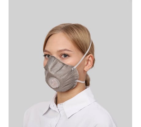 Полумаска фильтрующая респиратор МИРА ММК3+Е FFP3, многоразовая, формованная, с угольным слоем МMK3dе_FR_sh