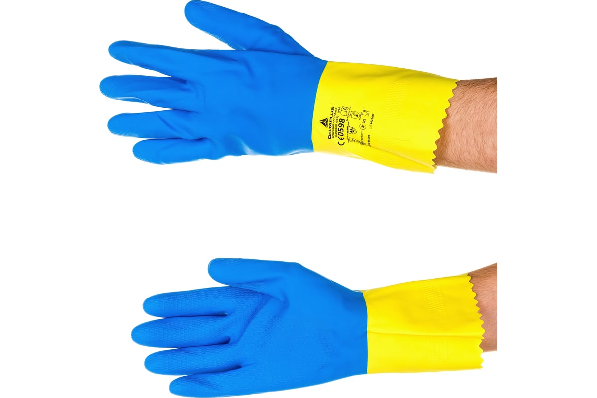 Латексные перчатки с хлопковым напылением Delta Plus VE330, р.09 ...